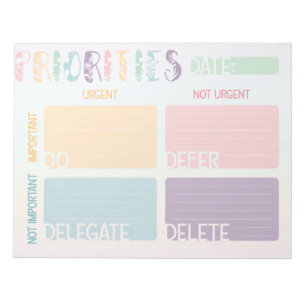 アイゼンハワーマトリックス優先順位リストメモ帳 ノートパッド