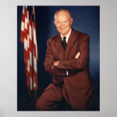 アイゼンハワー大統領と米国国旗 ポスター (正面)