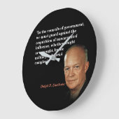 アイゼンハワー引用文オン軍隊産業団地 ラージ壁時計 (傾斜)