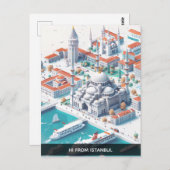 アイソメイスタンブール旅行はがき ポストカード (正面/裏面)