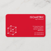 アイソメキューブのモチーフ – 赤/灰色 名刺 (正面)