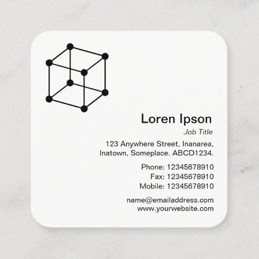 アイソメキューブ – 琥珀の黒 スクエア名刺 (裏面)