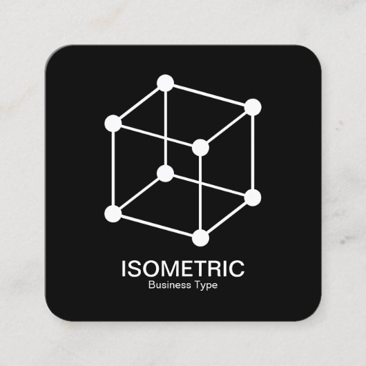 アイソメキューブ – 白(黒) スクエア名刺 (正面)