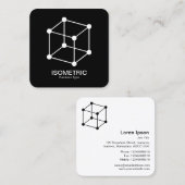 アイソメキューブ – 白(黒) スクエア名刺 (正面/裏面)