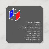 アイソメキューブ – 黒の場合は白、青、赤 スクエア名刺 (裏面)