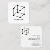 アイソメキューブ – 黒（白） スクエア名刺 (正面/裏面)
