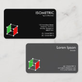 アイソメキューブMotif v2 – 黒/白 名刺 (正面/裏面)