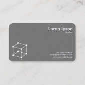 アイソメトリックキューブモチーフ – オレンジ/グレー 名刺 (裏面)