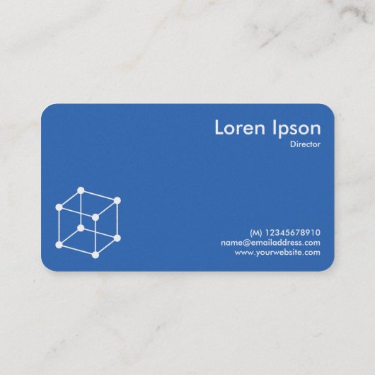 アイソメトリックキューブモチーフ – 青写真(両面) 名刺 (裏面)