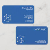 アイソメトリックキューブモチーフ – 青写真(両面) 名刺 (正面/裏面)
