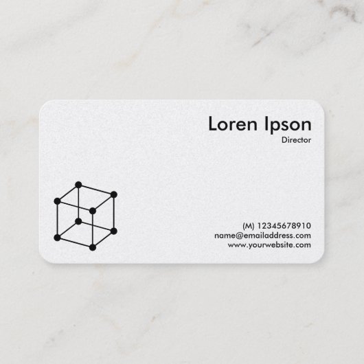 アイソメトリックキューブモチーフ – 青写真 名刺 (裏面)