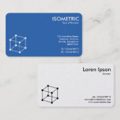 アイソメトリックキューブモチーフ – 青写真 名刺 (正面/裏面)