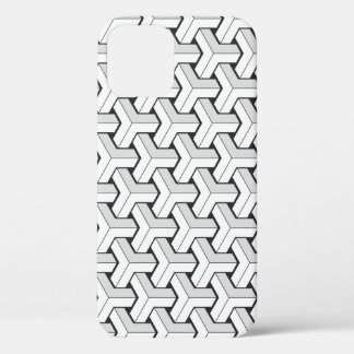 アイソメトリックキューブ白黒パターン iPhone 12ケース