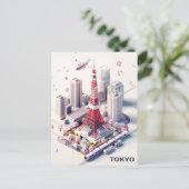 アイソメトリック東京旅行はがき ポストカード (スタンド正面)