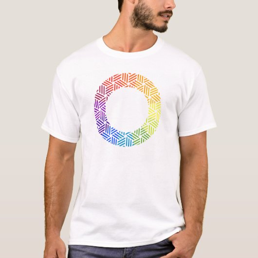 アイソメトリック・ウィーブ幾何学カラーホイール Tシャツ (正面)