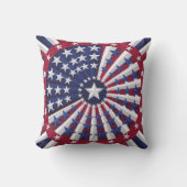 アイソメトリックUSAフラグパターン装飾用クッション クッション (正面)