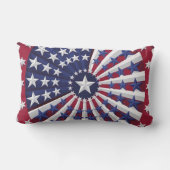 アイソメトリックUSAフラグパターン装飾用クッション ランバークッション (裏面)