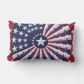 アイソメトリックUSAフラグパターン装飾用クッション ランバークッション (正面)