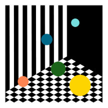 アイソメルームのおもしろい色のバウンスボール