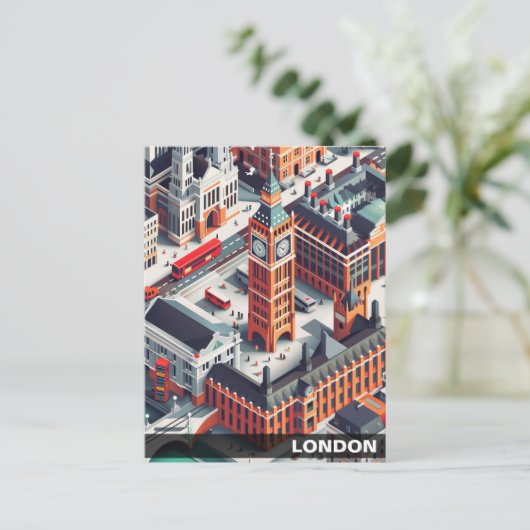 アイソメロンドン旅行はがき ポストカード (スタンド正面)