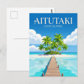 アイタウタキ島のラグーン クック諸島 ポストカード (正面/裏面)