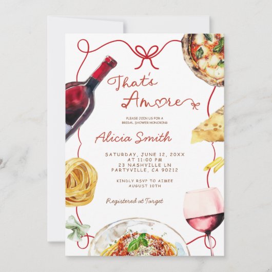 アイタリアンモアブライダルシャワー 招待状 (正面)