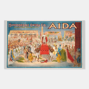 アイダオペラヴィンテージポスター（1908年） 長方形シール