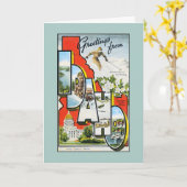 アイダホからのヴィンテージの挨拶 カード (黄色い花)