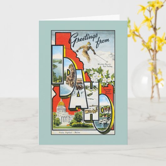 アイダホからのヴィンテージの挨拶 カード (黄色い花)