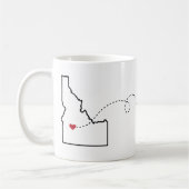 アイダホからカリフォルニアへ – ハート2ハート コーヒーマグカップ (左)