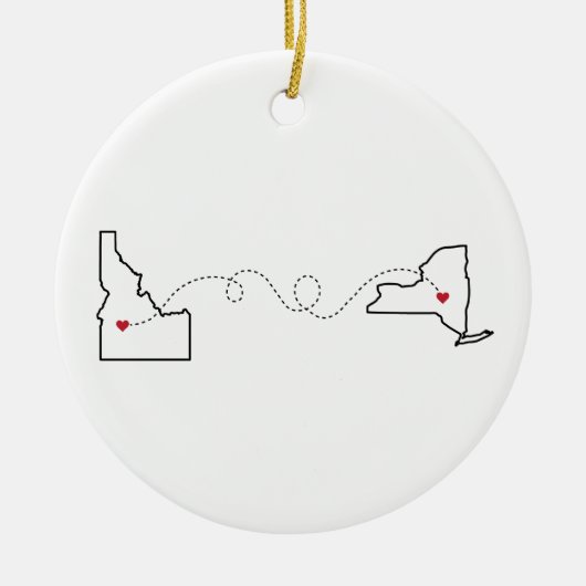 アイダホからニューヨークへハート2ハート セラミックオーナメント (正面)