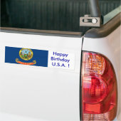 アイダホのステッカーハッピーバースデーUSA! バンパーステッカー (トラック上)