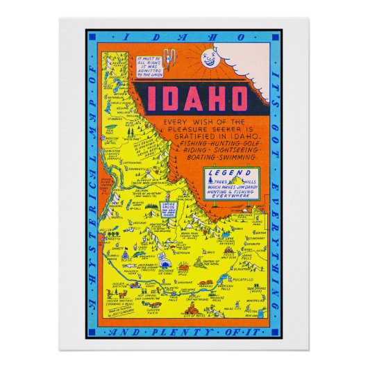 アイダホのヒステリックレトロの地図1949 ポスター (正面)
