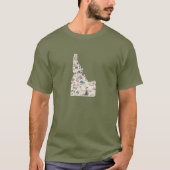 アイダホのヴィンテージの写真の地図 Tシャツ (正面)