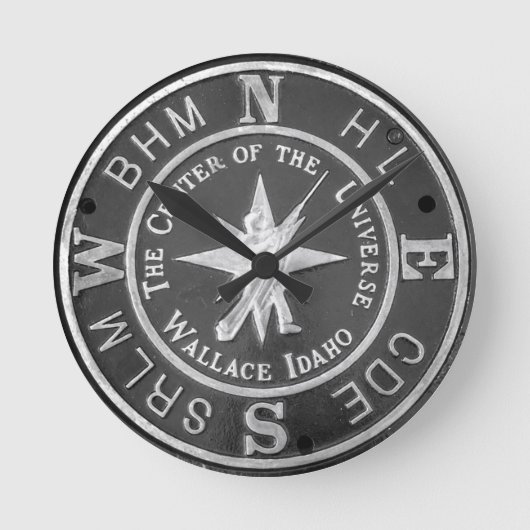 アイダホの宇宙の中心 ラウンド壁時計 (正面)