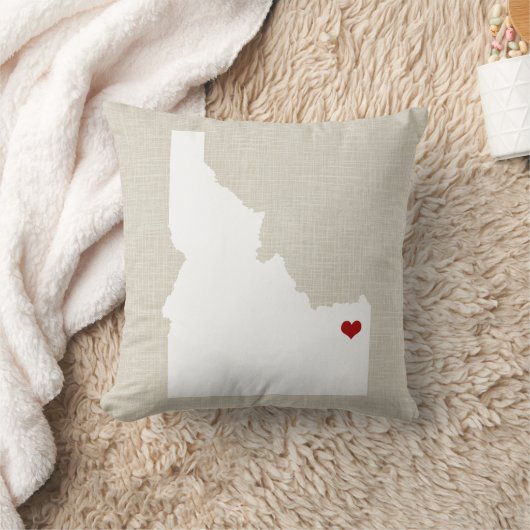 アイダホの州の枕フェイクなリネンパーソナライズ クッション (ブランケット)