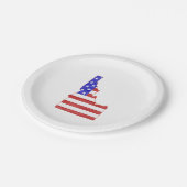 アイダホの形をしたアメリカ国旗の愛国的アイダホアン ペーパープレート (アングル)