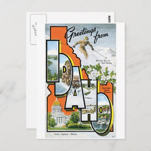 アイダホの挨拶 ポストカード (正面/裏面)