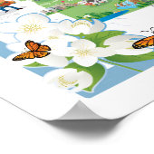 アイダホの漫画の地図 ポスター (角)