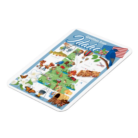 アイダホの漫画の地図 マグネット (左側)