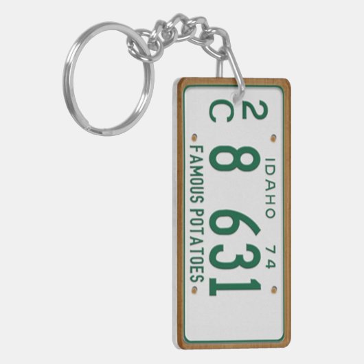 アイダホの1974年のヴィンテージのナンバープレートKeychain キーホルダー (正面左)