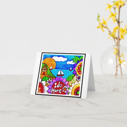 アイダホは、Idahomeの不動産仲介業者、Idaの家のおもしろい歓迎します カード (黄色い花)