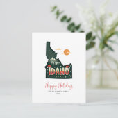 アイダホクリスマス州マップハッピーホリデイズ シーズンポストカード (スタンド正面)