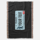 アイダホサスカッチ免許プレート スローブランケット (正面縦)