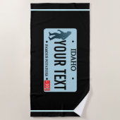 アイダホサスカッチ免許プレート ビーチタオル (正面)