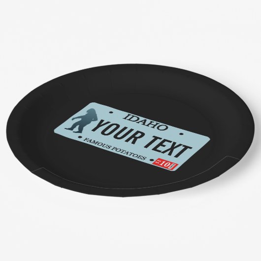 アイダホサスカッチ免許プレート ペーパープレート (アングル)