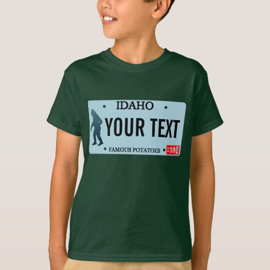 アイダホサスカッチ免許プレート Tシャツ (正面)