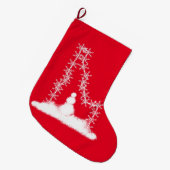 アイダホスノーフレークラージクリスマスストッキング ラージクリスマスストッキング (正面 (吊り時))