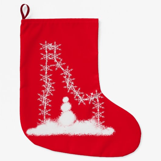 アイダホスノーフレークラージクリスマスストッキング ラージクリスマスストッキング (正面)