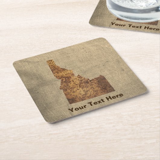 アイダホスパッドの地図 スクエアペーパーコースター (アングル)